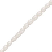 Perle d'acqua dolce a grani di riso - 5x4 mm - Grado AA - Bianco x36cm|raw }}