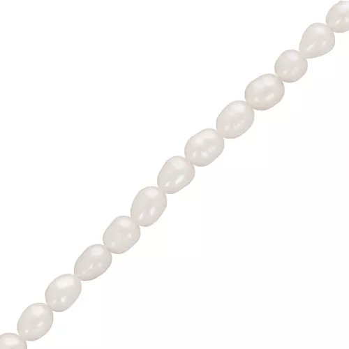 Perle d'acqua dolce a grani di riso - 5x4 mm - Grado AA - Bianco x36cm