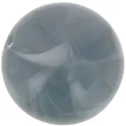 Perle rotonde da 14 mm in resina opaca - Blu grigio marmorizzato x6