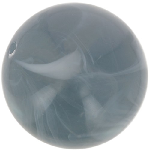 Perle rotonde da 14 mm in resina opaca - Blu grigio marmorizzato x6