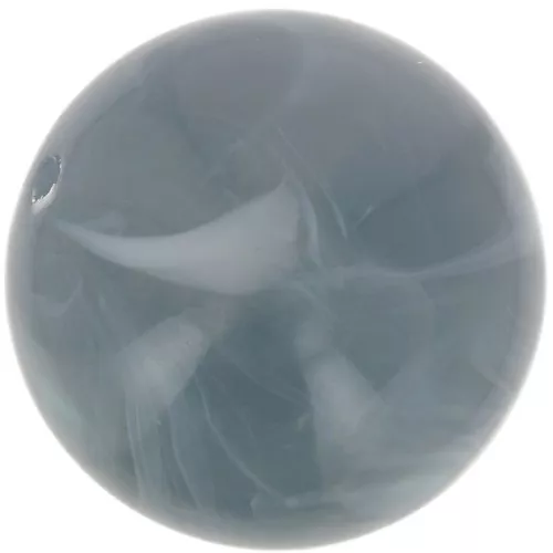 Perle rotonde da 14 mm in resina opaca - Blu grigio marmorizzato x6