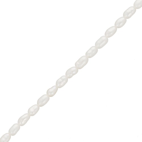 Perle d'acqua dolce a grani di riso - 3,5x2,5 mm - Grado AA Bianco x36cm