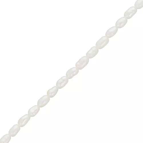 Perle d'acqua dolce a grani di riso - 3,5x2,5 mm - Grado AA Bianco x36cm