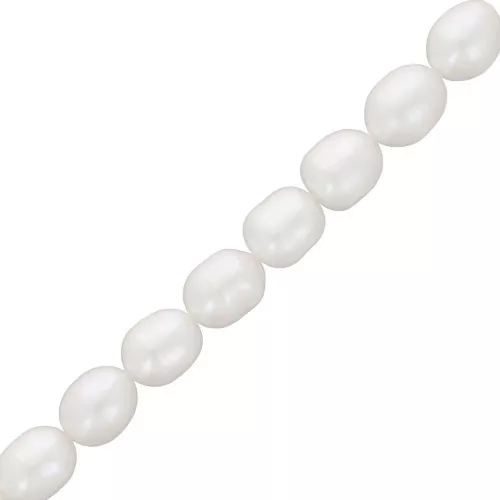 Perle d'acqua dolce a grana di riso - 9x8 mm - Grado A Bianco x38cm