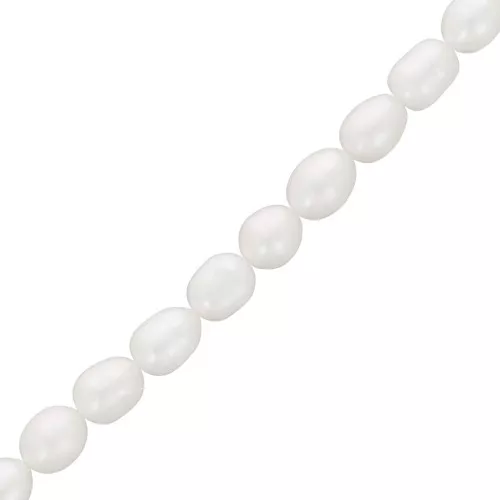 Perle d'acqua dolce a grana di riso - 8x6 mm - Grado A Bianco x35cm
