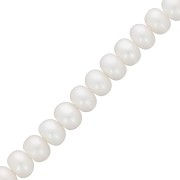 Perle tonde appiattite d'acqua dolce 8x6 mm - Grado AAA Bianco x38cm