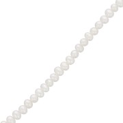 Perle tonde appiattite irregolari d'acqua dolce 3x2,5 mm - Grado AA+ Bianco x38cm|raw }}