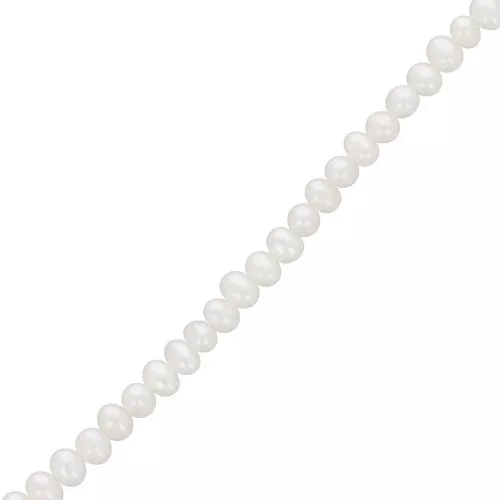 Perle tonde appiattite irregolari d'acqua dolce 3x2,5 mm - Grado AA+ Bianco x38cm