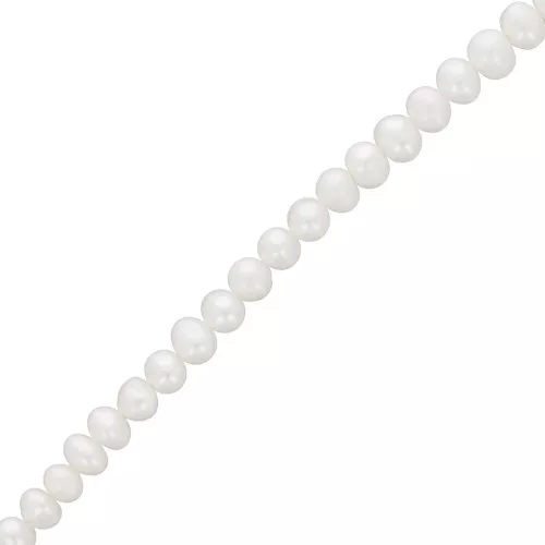 Perle ovali irregolari d'acqua dolce 4,5x3,5 mm - Grado AA - Bianco x37cm