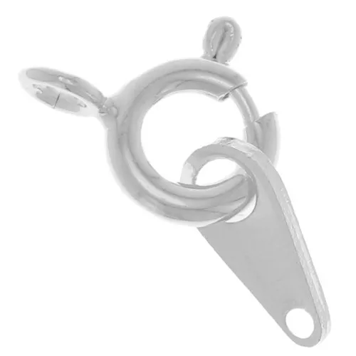 Chiusura a molla con tag da 6 mm - Argento x1