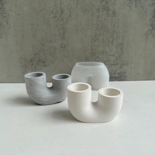 Stampo in silicone per portacandele a U asimmetrico 7x10 cm x1