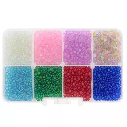 Perline rotonde assortite senza fori 0,4-3 mm - Multicolore x110g