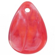 Zecchini a forma di petalo di fiore curvo da 17 mm in acrilico - Marmo rosso chiaro x15