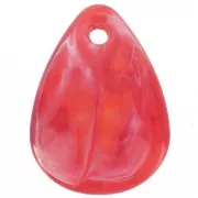 Zecchini a forma di petalo di fiore curvo da 17 mm in acrilico - Marmo rosso chiaro x15