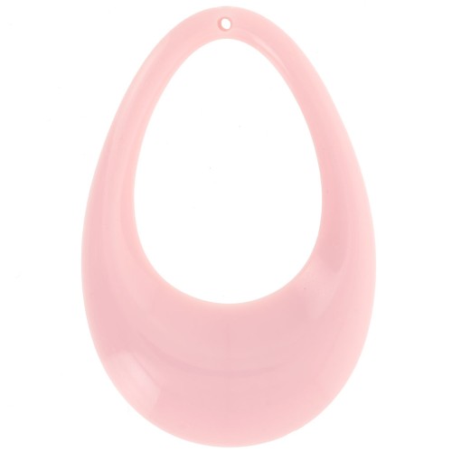 Pendente goccia in acrilico trasparente 45x30 mm - Rosa chiaro x1