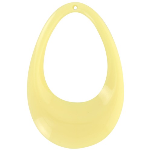 Pendente a goccia da incasso in acrilico opaco 45x30 mm - Giallo pallido x1