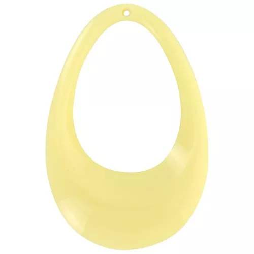 Pendente a goccia da incasso in acrilico opaco 45x30 mm - Giallo pallido x1