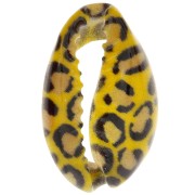 Conchiglia Cauri 18-23 mm leopardata - Giallo - Ocra - Nero x1