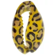 Conchiglia Cauri 18-23 mm leopardata - Giallo - Ocra - Nero x1