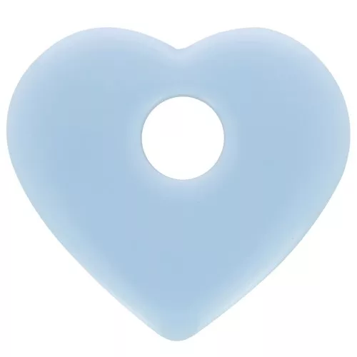 Pendente cuore in acrilico opaco 27x30 mm - Azzurro x1