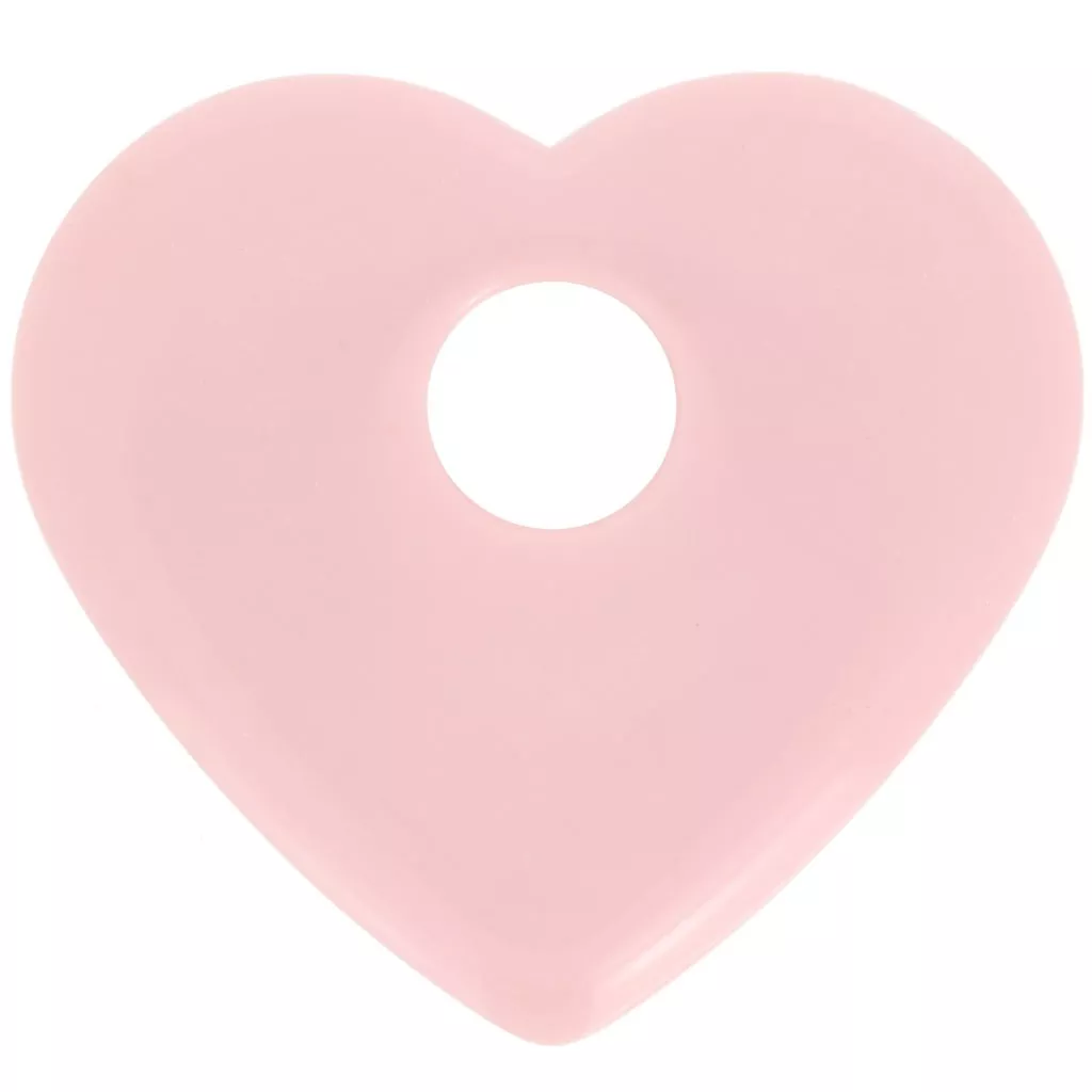 Pendente a cuore in acrilico 21x18 mm - Brillantini rosa x1 - Perles & Co