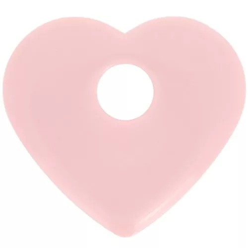 Pendente cuore in acrilico opaco 27x30 mm - Rosa chiaro x1