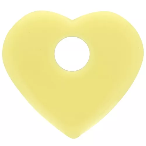 Pendente cuore in acrilico opaco 27x30 mm - Giallo pallido x1