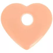 Pendente cuore in acrilico opaco 27x30 mm - Peach x1
