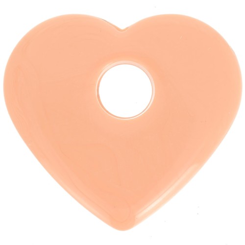 Pendente cuore in acrilico opaco 27x30 mm - Peach x1