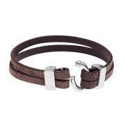 Chiusura a gancio 17,5x20 mm per laccio da 5 mm - Bronzo x1