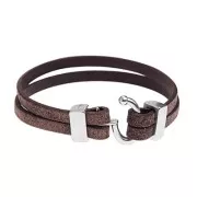 Chiusura a gancio 17,5x20 mm per laccio da 5 mm - Bronzo x1