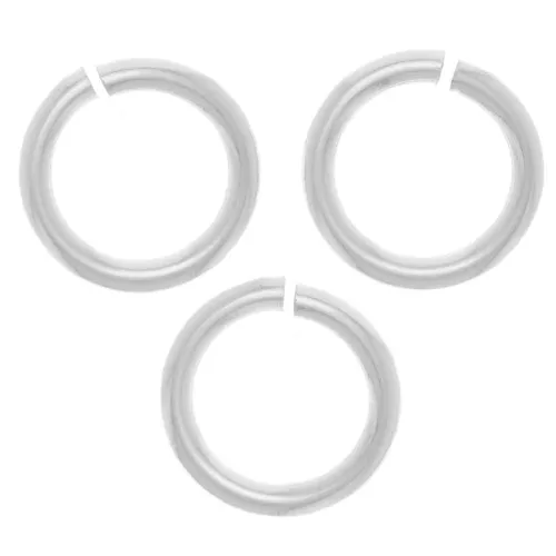 Anelli aperti 8x1,2 mm - Placcato argento x10