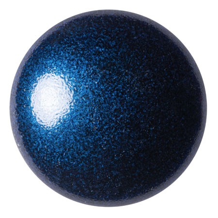 Cabochon rotondo in vetro di Puca® 25 mm - Caribbean Blue Metallic Mat x1