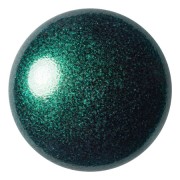 Cabochon rotondo in vetro di Puca® 25 mm - Verde Foresta Metallizzato Mat x1