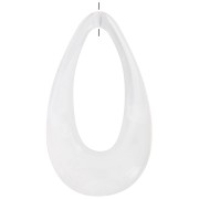 Pendente a goccia cava 45x25,5 mm, acrilico - Trasparente marmorizzato - Bianco x1