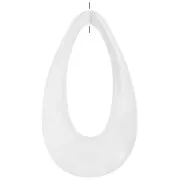Pendente a goccia cava 45x25,5 mm, acrilico - Trasparente marmorizzato - Bianco x1
