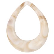 Pendente in acrilico a goccia cava 53x43,5 mm - Beige marmorizzato - Marrone x1