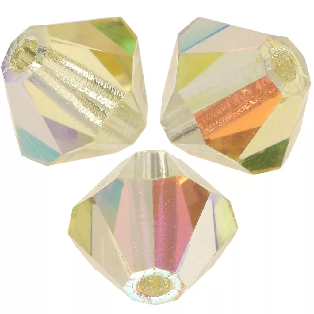 Lot De 25 Perles Facettes De Bohême PRECIOSA 6 Mm - Jonquil AB - Neuf