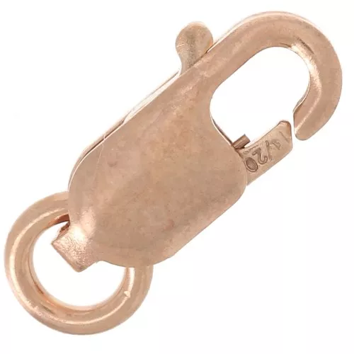 Chiusura a moschettone allungata da 8 mm in oro rosa (oro laminato) x1