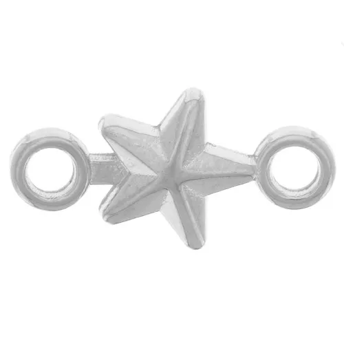 Distanziatore stella 14x7 mm - Placcatura in argento fino anticato x4