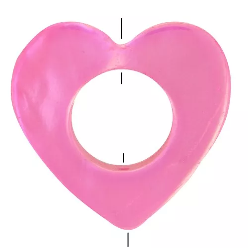 Perla a cuore scavato 18 mm - Color conchiglia - Rosa iridescente x1
