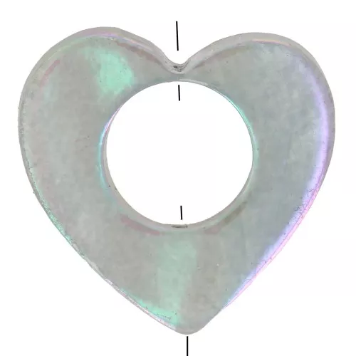 Perla cuore scavato 18 mm - Color conchiglia - Grigio iridescente x1
