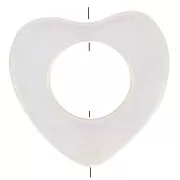 Perla cuore scavato 18 mm - Conchiglia - Bianco iridescente x1
