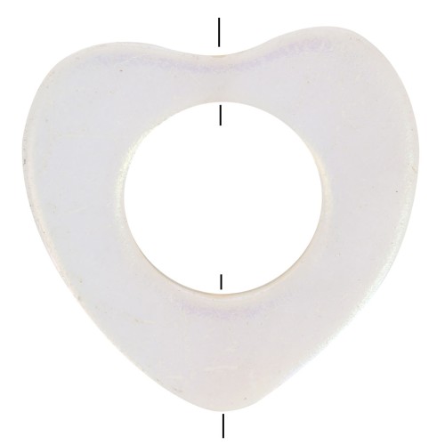 Perla cuore scavato 18 mm - Conchiglia - Bianco iridescente x1