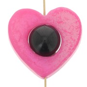 Perla cuore scavato 18 mm - Conchiglia - Bianco iridescente x1