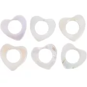 Perla cuore scavato 18 mm - Conchiglia - Bianco iridescente x1