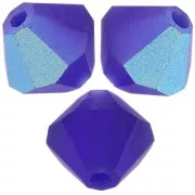 Biconi Preciosa 6 mm - MC Bead Rondell - Cobalt Blue AB Matt x12