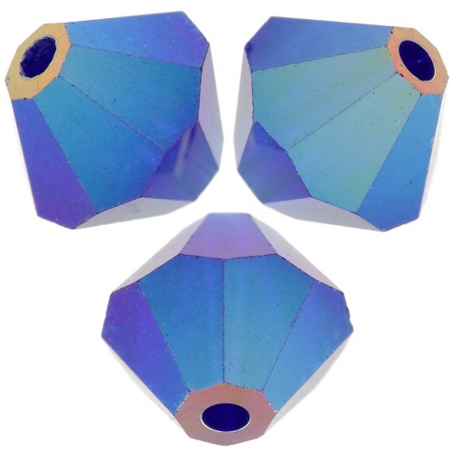 Biconi Preciosa 6 mm - MC Bead Rondell - Cobalt Blue AB 2X x12