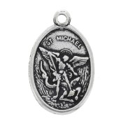 Medaglia Santi smaltalta turchese mm. 25 x1