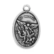 Medaglia Santi smaltalta turchese mm. 25 x1